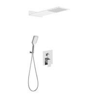 Mélangeur de douche et de bain d'hôtel Système de douche chaud et froid mural en laiton Ensemble de robinet de douche à effet pluie dissimulé pour salle de bain