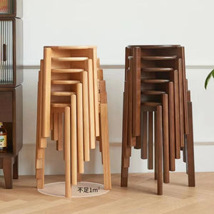 Taburete de madera apilable, ahorro de espacio de menos de 1m2 para cafetería, restaurante, hogar, muebles de comedor - Product Image 2