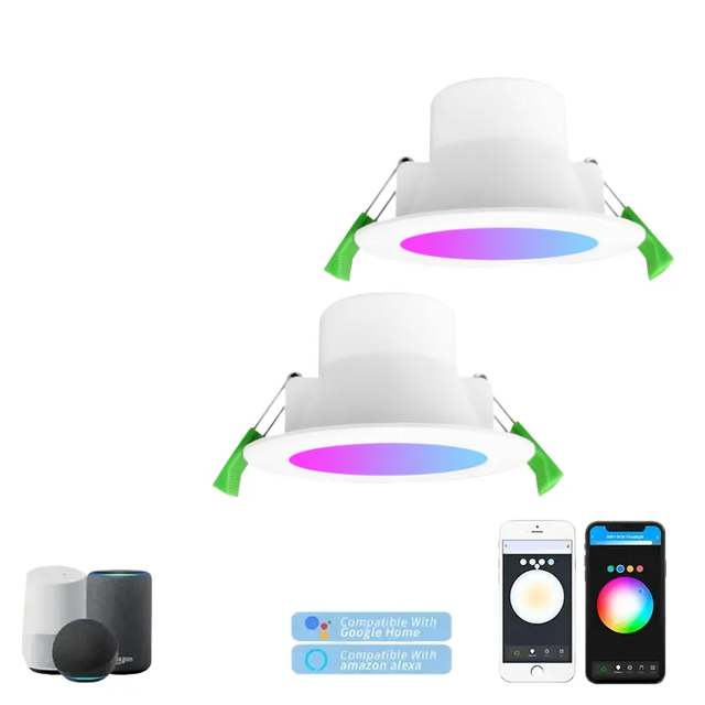 Smart 4 Inch Wifi Dimmable Multicolor 220V Cob Adjustable 10w Recessed LED Downlight for Home Living Room Hotel