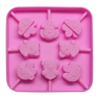 Moule à sucettes en silicone 8 cavités en forme de cœur, échantillon gratuit d'usine 269, pour chocolat, bonbons durs faits main, sans BPA, résine