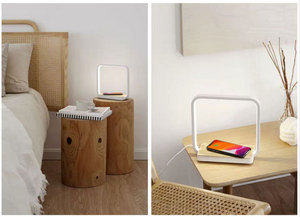 Đế Gỗ Tre LED Cảm Ứng Có Thể Điều Chỉnh Độ Sáng Bên Cạnh Bàn Đèn Ngủ Đèn Bàn + Sạc Không Dây Sạc Không Dây Hiện Đại - Product Image 3