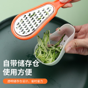 Violin Shaped Stainless Steel Grater With Container Kitchen <b>Tool</b> 4 Pieces <b>Fruit</b> <b>Vegetable</b> Shredder Pickler - Product Image 3