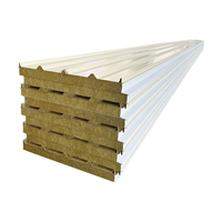 Panneau de toiture sandwich en laine de roche de 50-150 mm d'épaisseur, densité personnalisée, ignifuge, imperméable, écologique, pour mur extérieur