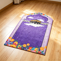 Tapis de prière musulman en polyester et coton pour enfants, motifs variés, mosquée Kaaba, base antidérapante, commande en gros disponible
