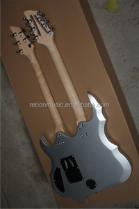 Guitare Weifang à double manche couleur argent - Product Image 5
