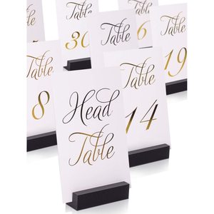 Acrylic <b>Table</b> Numbers <b>Card</b> 6in Rectangle Elegant Hot Fix Gold Printing Durable Wedding Place <b>Cards</b> - Product Image 1