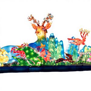 GECAI - Farol de Exterior Hecho a Mano con Marco de Hierro y Seda de Alta Calidad, Estilo Chino - Product Image 1