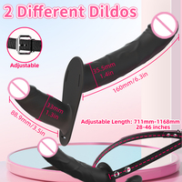 Vibrador Eléctrico de Doble Cabeza con Correa para Usar como Pene Artificial, Juguetes Sexuales Vibrantes para Lesbianas, Dildos con Correa para Chicas