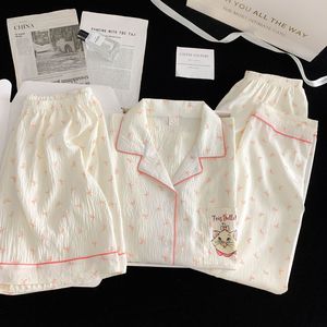 <span class=keywords><strong>Pigiama</strong></span> da donna elegante <span class=keywords><strong>con</strong></span> <span class=keywords><strong>stampa</strong></span> a farfalla a 3 pezzi, abbinato a pantaloni - Product Image 2