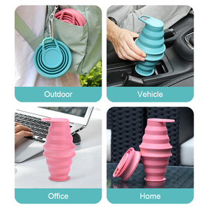 Bpa Free Custom Reusable Travel <b>Coffee</b> Cups Collapsible Silicone Sports Water <b>Bottles</b> - Product Image 3