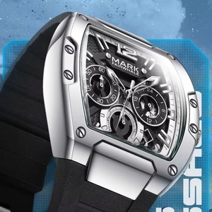 นาฬิกาข้อมือควอตซ์ Mark Fairwhale รุ่น FW-5950 หน้าปัดทรง Tonneau ดีไซน์ใหม่ สปอร์ต ทันสมัย เรืองแสง โครโนกราฟ กันน้ำ สำหรับผู้ชาย - Product Image 4