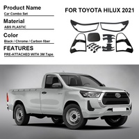 Kit de garnitures noires pour voiture, ensemble complet 4x2 pour Toyota Hilux 2021 2022 2023, accessoires de carrosserie