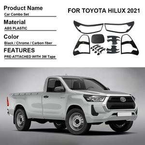 Juego Completo de Accesorios para Automóviles, Cubierta Decorativa Negra para <span class=keywords><strong>Toyota</strong></span> <span class=keywords><strong>Hilux</strong></span> <span class=keywords><strong>2021</strong></span> 2022 2023, <span class=keywords><strong>4X2</strong></span>, Accesorios para Carrocería - Product Image 2