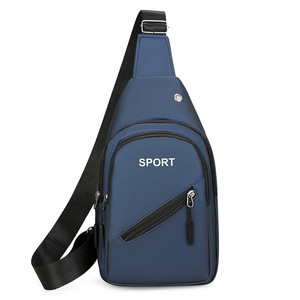 Men's Chest Bag Solid Color Waterproof Crossbody Sport Outdoor Casual Shoulder Bag Dark Blue Gray Black - Product Image 4