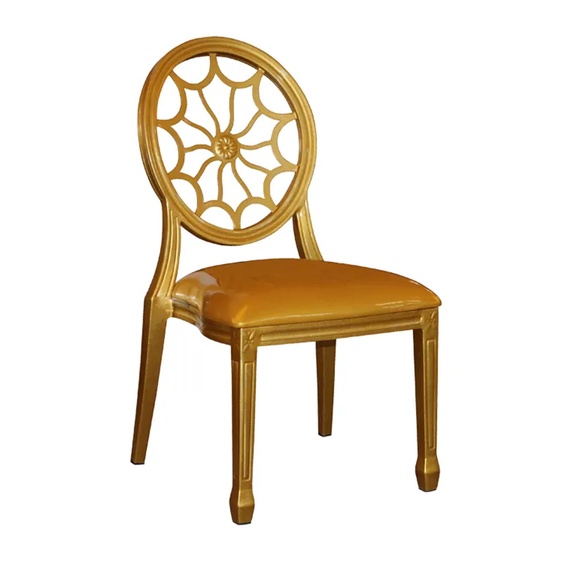 Wholesale Stackable Wedding Chair Metal Frame Wood Grain Louis Chair