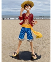 Escultura Artística de Resina de Fibra de Vidrio de Fábrica del Personaje Monkey D. Luffy del Anime