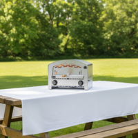 Oven Pizza Luar Ruangan Stainless Steel Portabel Berbahan Bakar Gas dengan Termometer untuk Halaman Belakang/Teras