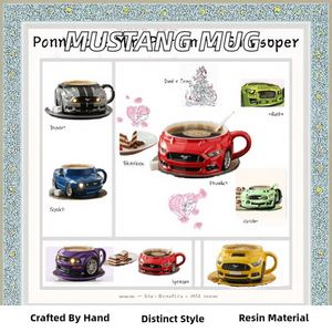 Handmade Synthetic Resin American Style Alphabet Pattern Round Christmas Coffee Mug - Product Image 2