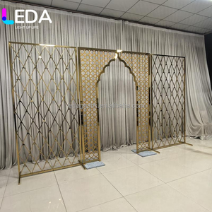 Arco de Pared de Acero Inoxidable Dorado Moderno para Decoración de Bodas, Eventos y Fiestas, Venta al Por Mayor de Fábrica LEDA - Product Image 6