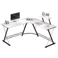Bureau d'ordinateur en bois en forme de L pour petits appartements, bureau à domicile, étude, écriture, design minimaliste