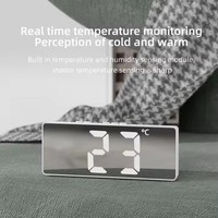 Mini réveil numérique intelligent à piles avec affichage de la température, de la date et du jour, rétroéclairage, fonction snooze et silencieux – Articles et appareils connectés pour la maison intelligente