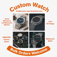 Montre de luxe pour homme, boîtier en acier inoxydable, verre saphir, bracelet en cuir de vache véritable, mouvement à quartz