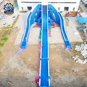 Triple Lane <b>Inflatable</b> Water Slide with 3 Splash <b>Pools</b> Commercial 50m <b>Inflatable</b> Water Park Slide Giant - Product Image 2