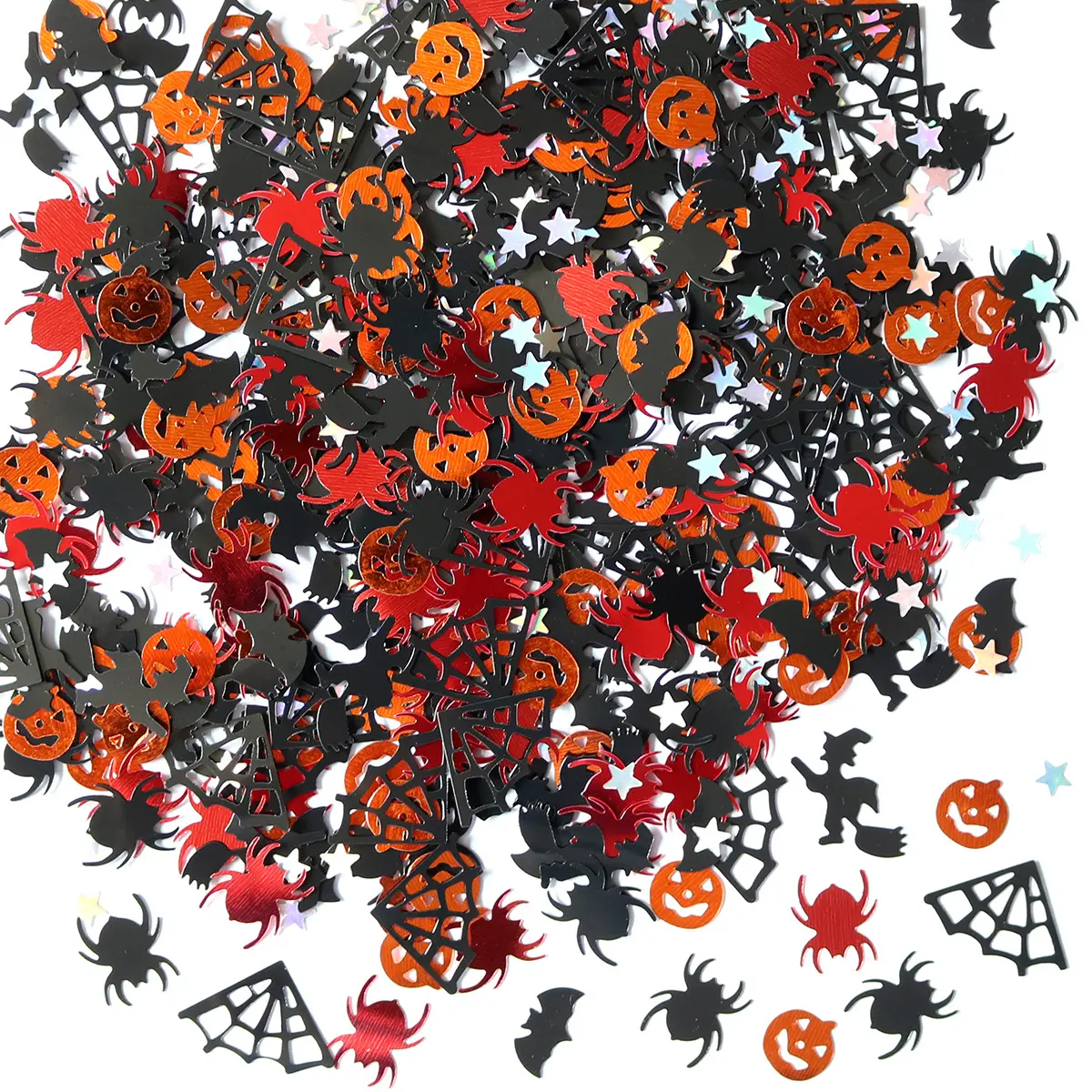 Damai Halloween Themafeest Groothandel Oranje Zwart Witte Confetti Met Pompoen Spookvleermuis Spin Voor Tafeldecoratie