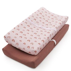 Personnalisé arc-en-ciel organique mousseline coton couche lavable absorbant l'eau bébé <span class=keywords><strong>lit</strong></span> tapis pare-chocs pour cadeau - Product Image 1