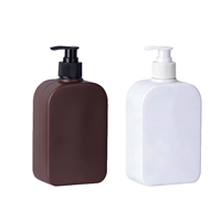 Bouteille pompe carrée en PEHD pour shampoing, 250 ml, 500 ml, distributeur de savon liquide, emballage cosmétique en plastique, vente en gros usine