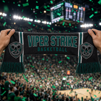Écharpe de supporter personnalisée en polyester, imprimée par transfert thermique haute définition, pour événements sportifs