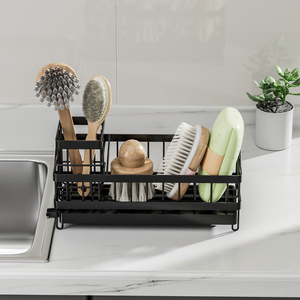 Organizador de fregadero de cocina con drenaje automático <span class=keywords><strong>Caddy</strong></span> de esponja con portaescobillas largo y divisor - Product Image 5