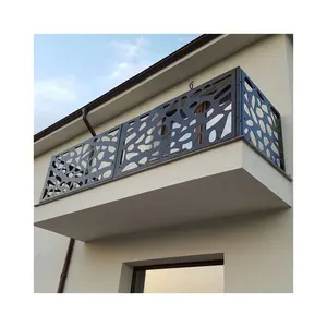 Özel lazer kesim toz kaplı dekoratif Metal ekran oda bölücü Metal gizlilik bölücü ekran paneli balkonlar için bölücüler