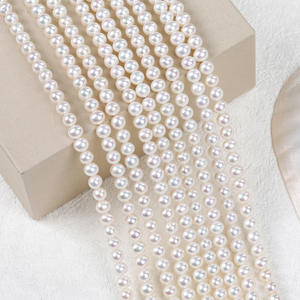 Collier en perles d'eau douce miniatures faites à la main en gros, perles naturelles de 5 à 6 mm, couleur vive, sans défaut, forte brillance - Product Image 4