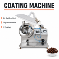Machine industrielle de recouvrement de sucre, cuve de recouvrement de bonbons en acier inoxydable avec chauffage et refroidissement pour ligne de production de chocolat