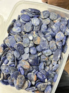 พลอยควอตซ์ทรงวงรีทรงหลวมทำจากแร่โซดาไลต์ธรรมชาติปรับรูปร่างได้ตามต้องการ - Product Image 3