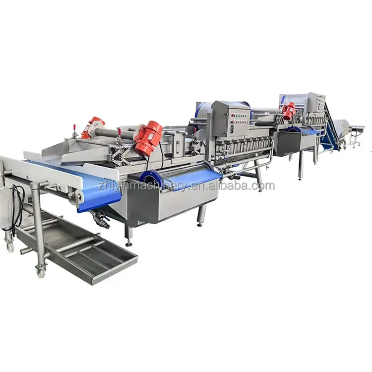 Vegetable And Fruit Diced Cleaning Equipment Eddy Current Cleaning Line Vegetable Diced Efficient Washiing Vibration Dehydrator