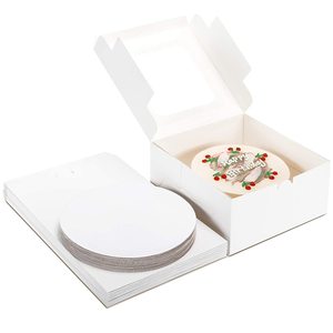 Boîtes à gâteaux carrées en carton blanc gaufré, jetables, recyclables, 10 <span class=keywords><strong>x</strong></span> 10 <span class=keywords><strong>x</strong></span> 5 pouces, avec fenêtre et logo personnalisé, conformes aux normes alimentaires - Product Image 2
