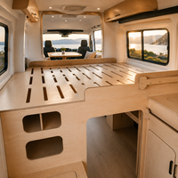 Lit de camping-car Mercedes Sprinter avec armoires de rangement, structure en aluminium nid d'abeille, conversion de fourgon, gain de place, taille personnalisée