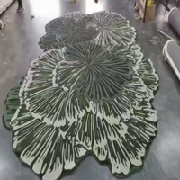 Tapis vert moderne pour salon, grand tapis en laine, résistant aux taches, antidérapant, décoration intérieure, tapis tufté, tapis sur mesure