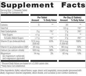 Di alta qualità al cioccolato naturale aromatizzato calcio masticabile magnesio vitamina D3 & K2 compresse di supporto per la salute delle ossa Tablet supplemento - Product Image 5