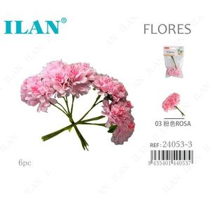 ILAN Fleurs artificielles roses 6 pièces pour la décoration - Product Image 1