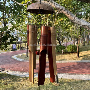 กระดิ่งลมทำด้วยมือทำจากไม้ไผ่กระดิ่งขนาดใหญ่ที่แขวนอยู่ในร่มกลางแจ้งแขวนผนังระเบียงลานสวนตกแต่งสำหรับบ้าน - Product Image 4