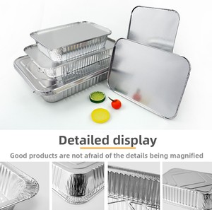 Contenants jetables en aluminium de 700 ml (23,7 oz) avec couvercle en plastique, barquettes en aluminium pour la restauration, plateaux en aluminium - Product Image 4