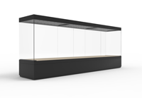 Vitrine d'exposition géométrique moderne en verre trempé et acrylique pour musée et galerie