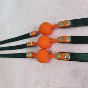 Bola de sujeción de cuero BDSM, mordaza, tapón bucal de silicona, <span class=keywords><strong>bozal</strong></span> de Bondage ajustable <span class=keywords><strong>con</strong></span> correa para parejas adultas, juguete sexual SM Roleplay - Product Image 5