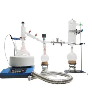 Lab kimiawi 2L-5L sistem distilasi jalur pendek fraksional