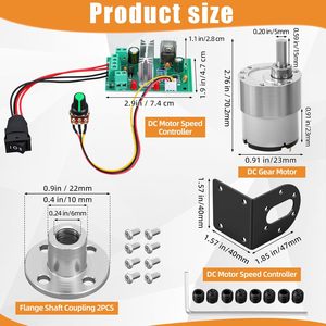Mini Motore a Ingranaggi DC 6V 12V 24V 25A-2418, Motore Elettrico DC ad Alta Coppia con Riduttore, Nuovo Motoriduttore - Product Image 4
