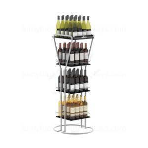 <b>Wine</b> & Liquor Display Stand Metal <b>Floor</b> <b>Rack</b> with Shelves for Beverage Bottles Multi-layer Bar Counter Supermarket Retail Store - Product Image 2