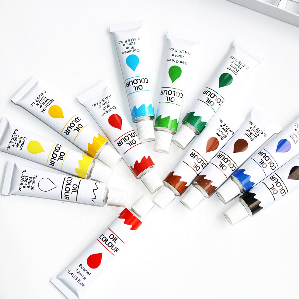 High quality low price 12ml 12/18/24 colors artist oil paints in tubes